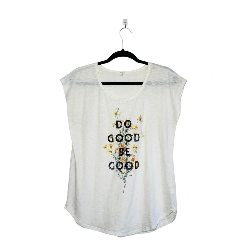 Maurices Do Good Be Good Graphic Tee White Sunflowers Short Sleeve Small Women’s